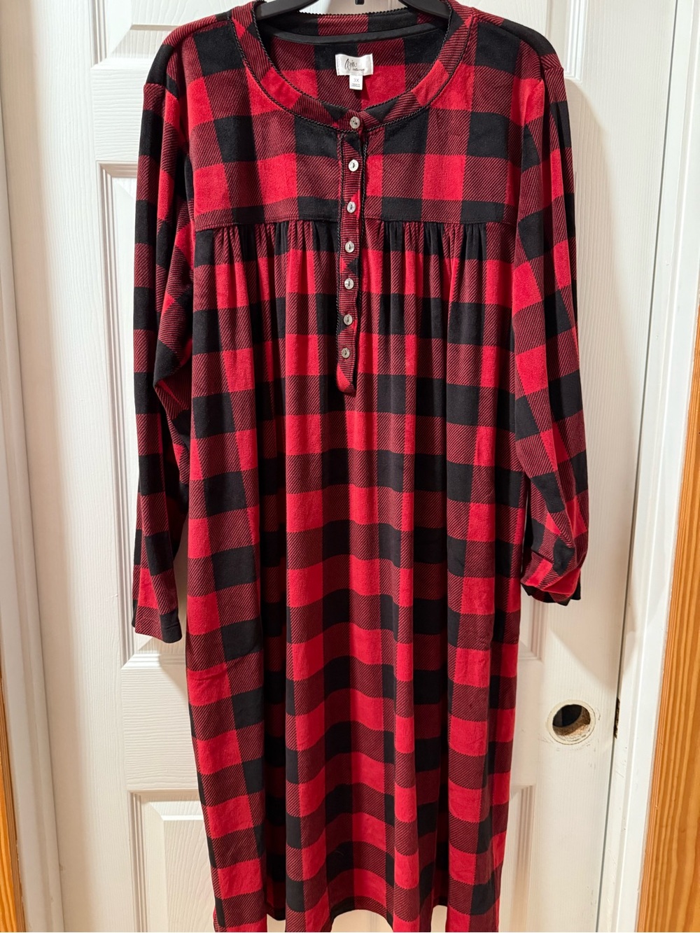Aria Red and Black Buffalo Plaid Nightgown 3X